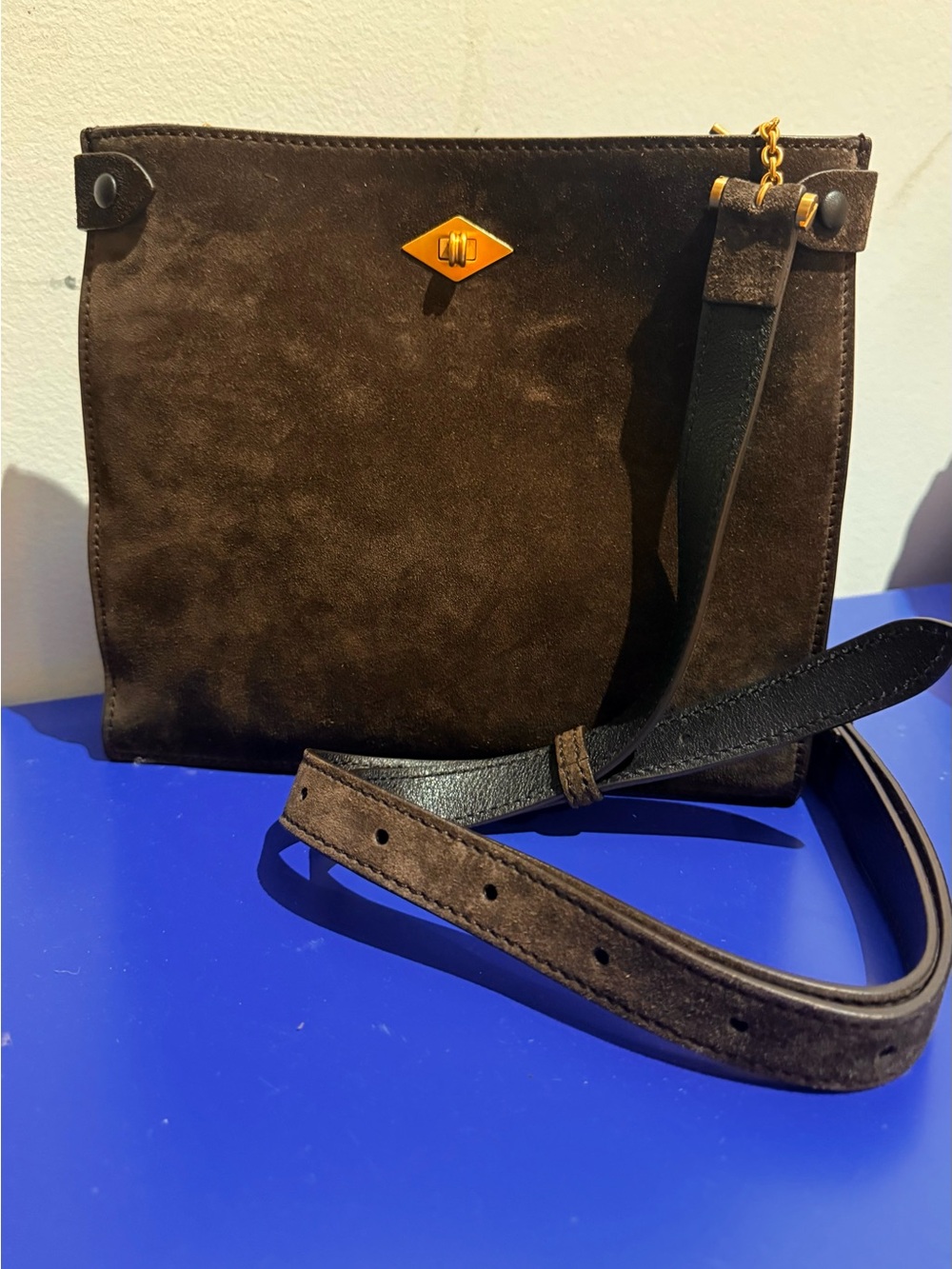 Metier Stowaway Suede Bag NWT Chocolate Espresso Suede Brown